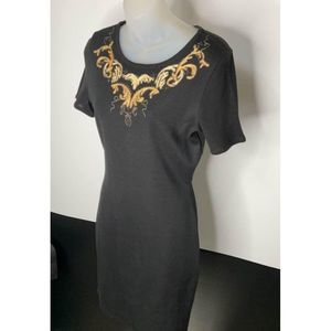 𝅺CAROLE Little Knit Sweater dress black size small